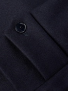 Barena - Double-Breasted Belted Melton Wool-Blend Coat - Blue