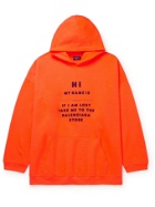 BALENCIAGA - Oversized Printed Neon Jersey Hoodie - Orange