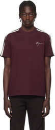 Ferragamo Burgundy Contrasting Stripe T-shirt