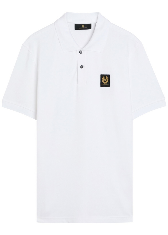 Photo: Belstaff Logo-appliquéd Piqué Cotton Polo Shirt White