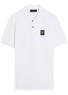 Belstaff Logo-appliquéd Piqué Cotton Polo Shirt White