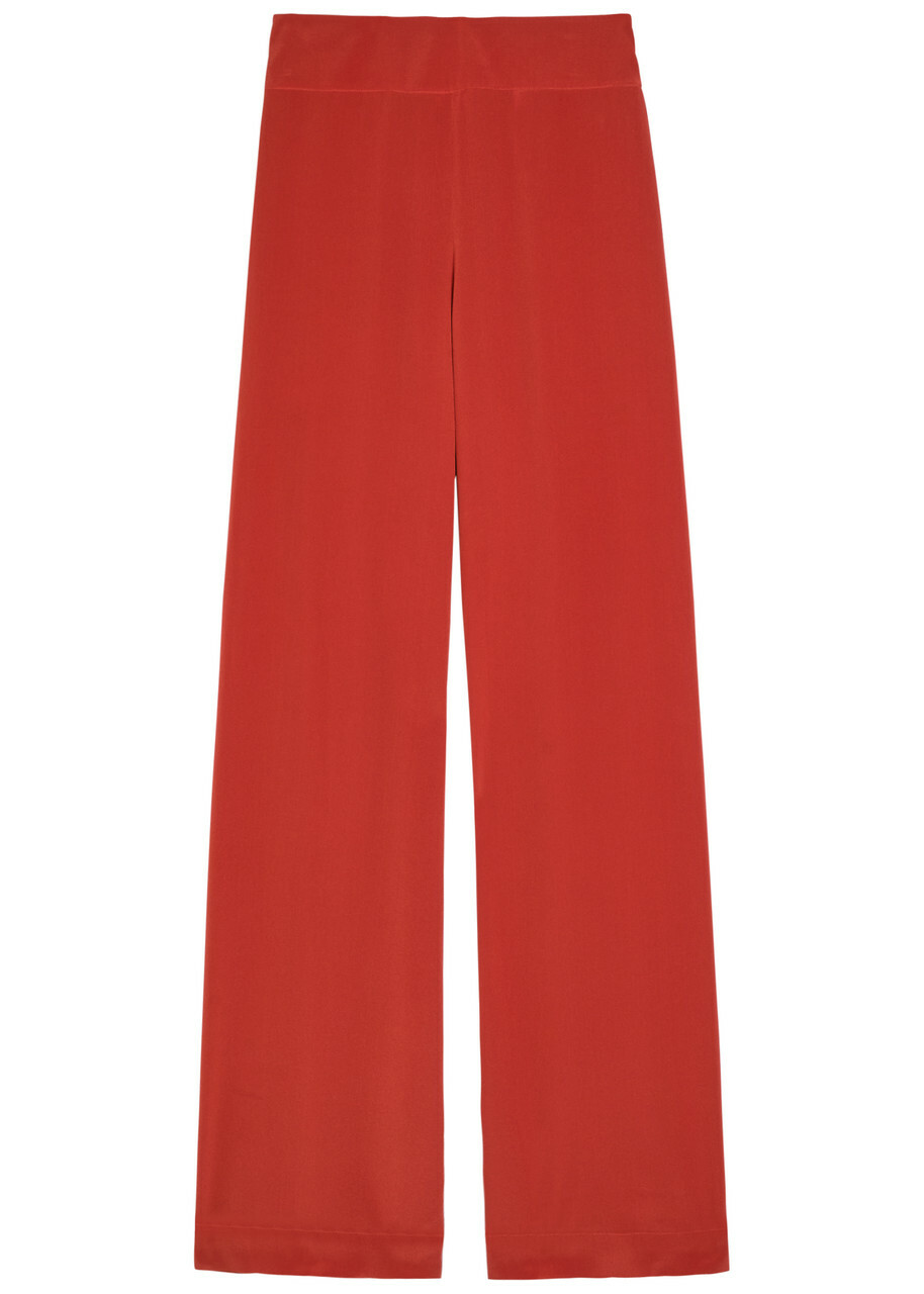 Joseph Rihani Wide-leg Silk Trousers Red