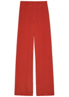 Joseph Rihani Wide-leg Silk Trousers Red