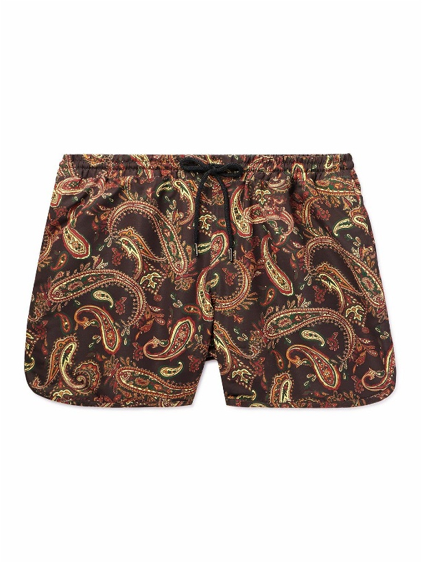 Photo: A Kind Of Guise - Gili Straight-Leg Short-Length Paisley-Print Recycled Swim Shorts - Brown