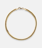 Stone and Strand Serpentine 14kt gold chain bracelet