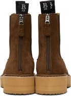 R13 Brown Single Stack Chelsea Boots