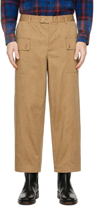 Photo: Barbour Tan Maison Kitsuné Edition Cotton Cargo Pants