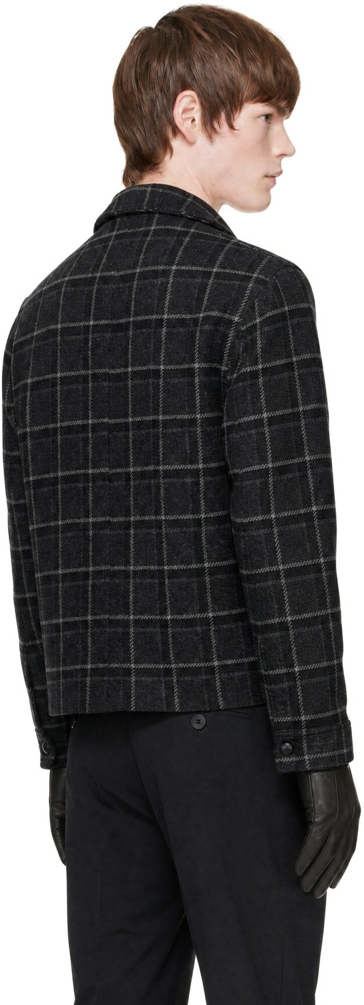 Ernest W. Baker SSENSE Exclusive Gray Check Overshirt
