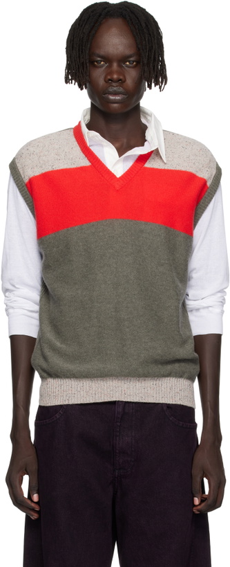 Photo: Eckhaus Latta Taupe & Red Racer Vest