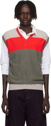 Eckhaus Latta Taupe & Red Racer Vest