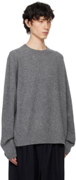 RAINMAKER KYOTO Gray Oneside Raglan Sleeve Crew Neck Sweater