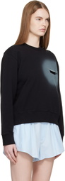 MM6 Maison Margiela Black Unbrushed Cotton Sweatshirt