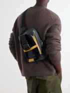 Master-Piece - Sling Suede and Leather-Trimmed Nylon-Twill Messenger Bag