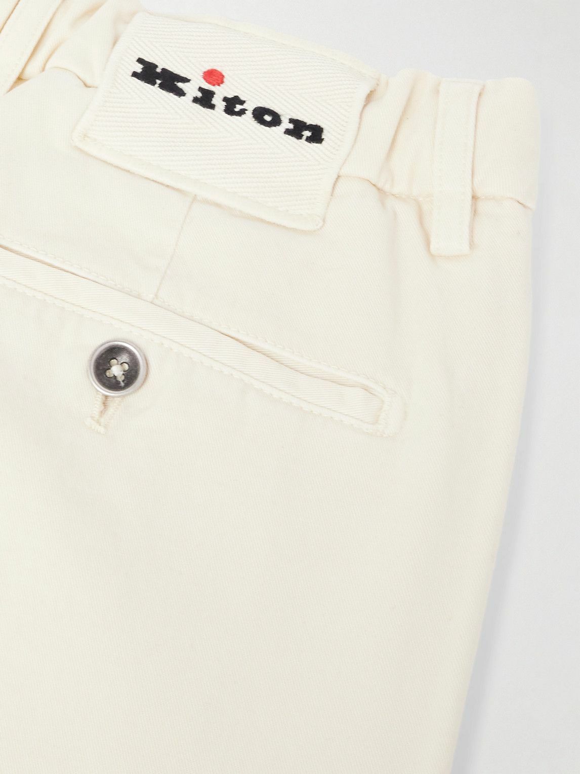 Kiton - Tapered Lyocell-Blend Twill Trousers - Neutrals