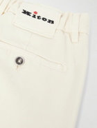 Kiton - Tapered Lyocell-Blend Twill Trousers - Neutrals