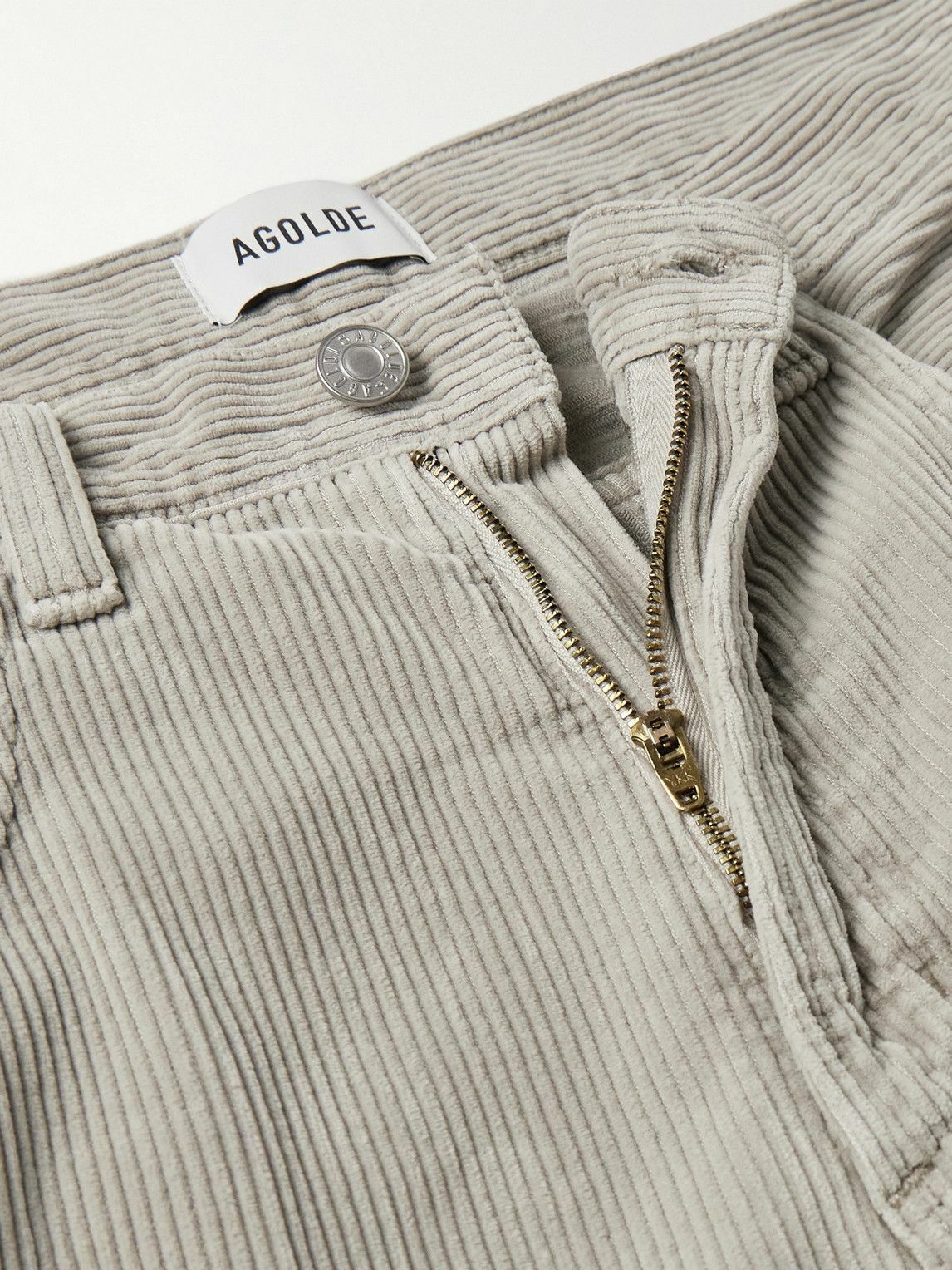AGOLDE - Fusion Straight-Leg Cotton-Corduroy Trousers - Neutrals