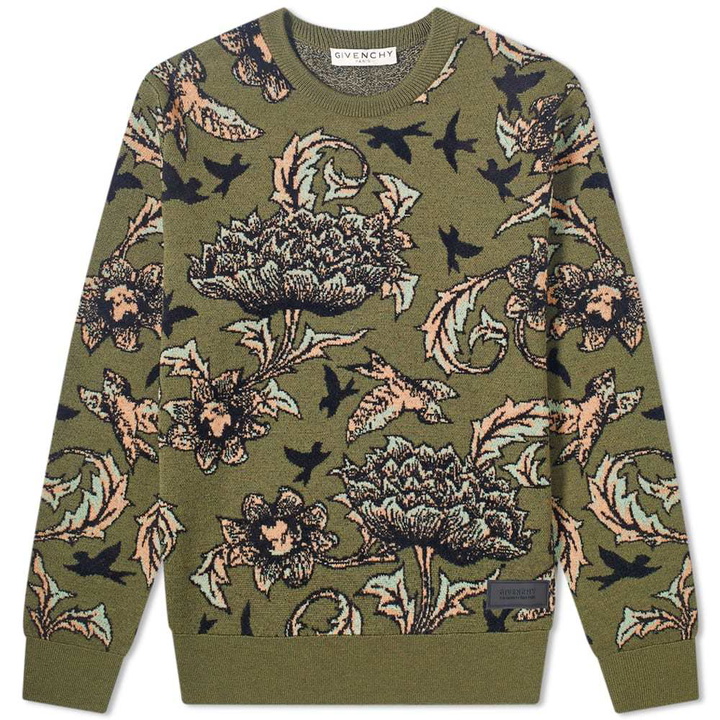 Photo: Givenchy Military Flower Jacquard Merino Crew Knit