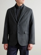 Mr P. - Shell-Trimmed Flannel Blazer - Black