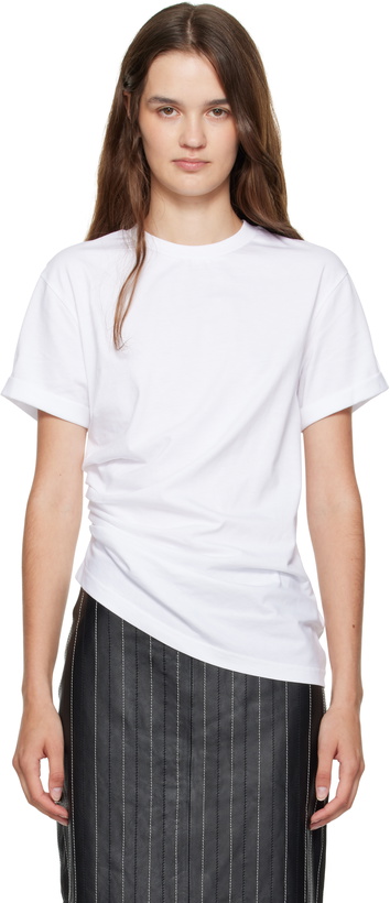 Photo: Victoria Beckham White Gathered Detail T-shirt