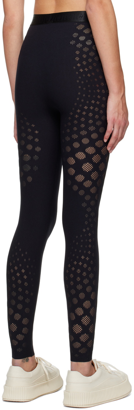 Power 7/8 Workout Leggings - Black Floral Stroke Print, Women's Leggings