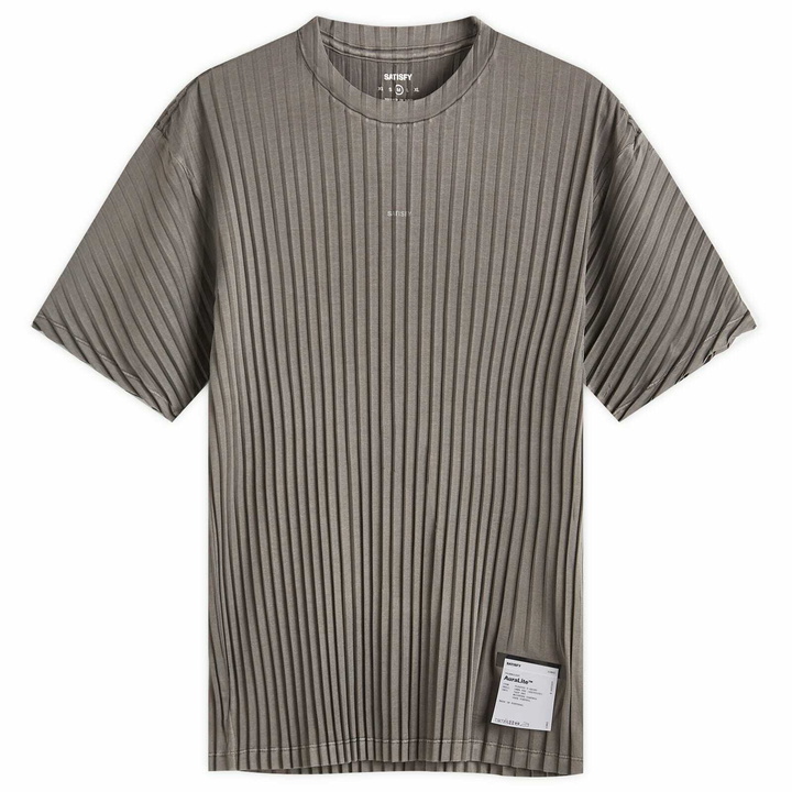 Photo: Satisfy Men's AuraLite™ Pleated T-Shirt in Mineral Graphite
