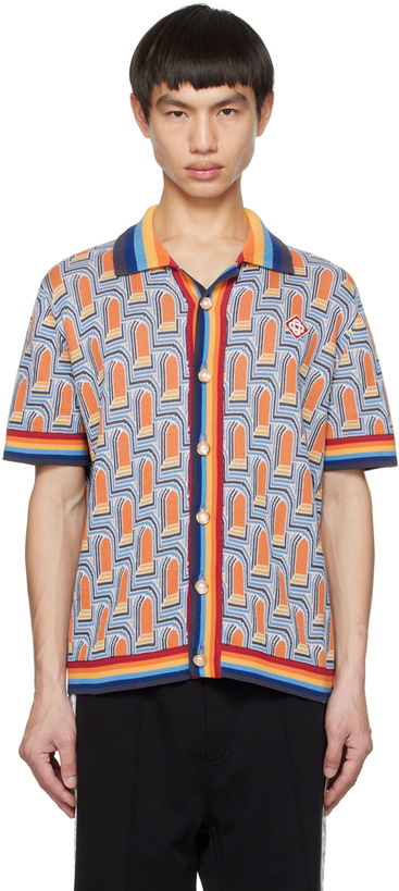 Photo: Casablanca Blue & Orange 'L'Arche De Nuit' Shirt