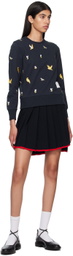 Thom Browne Navy Crewneck Sweatshirt