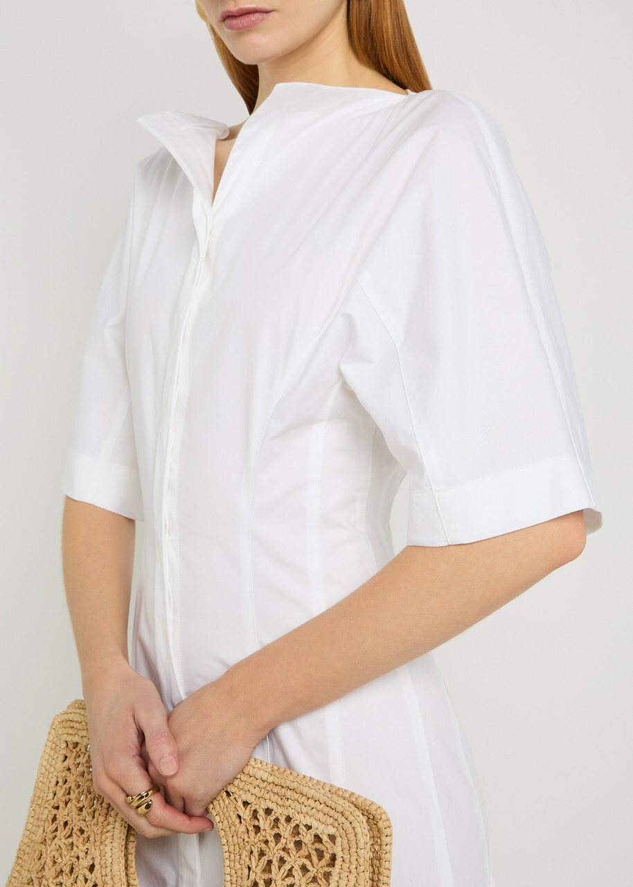 Jacquemus La Robe Moisson Cotton-poplin Midi Dress White