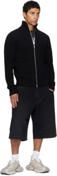 VETEMENTS Black 'VET' Zip-Up Sweater