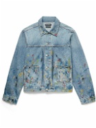 CHERRY LA - Paint-Splattered Denim Jacket - Blue