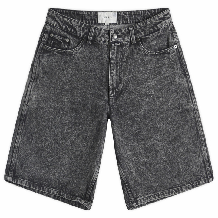 Photo: Heresy Men's Stearne Denim Shorts in Ash