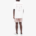 Alexander McQueen Men's Dancing Skeleton Back Print T-Shirt in White/Welsh Red