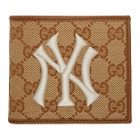 Gucci Beige and Brown NY Yankees Edition GG Patch Wallet