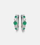 Bucherer Fine Jewellery Classics 18kt white gold hoop earrings with emeralds and diamonds