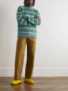 Marni - Striped Mohair-Blend Sweater - Green