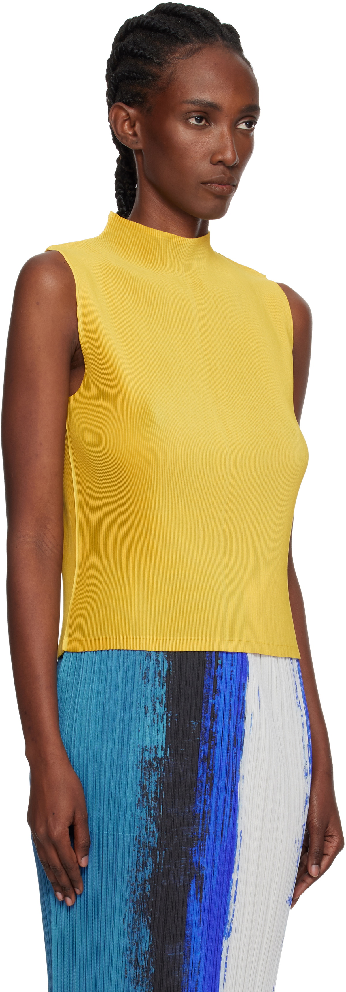 PLEATS PLEASE ISSEY MIYAKE Yellow Mist July Tank Top
