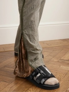 Suicoke - ZAVO-VS Webbing-Trimmed Suede Mules - Black