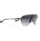 DISTRICT VISION - Reigning Champ Nagata Speed Blade Aviator-Style Acetate Sunglasses - Gray