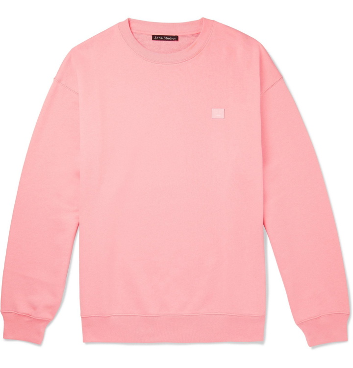 Photo: Acne Studios - Forba Logo-Appliquéd Loopback Cotton-Jersey Sweatshirt - Pink