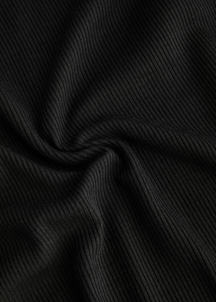 Paige Blanche Ribbed Stretch-jersey T-shirt Black