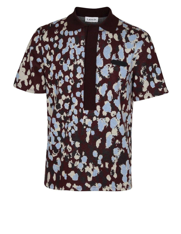 Photo: Lanvin Lanvi Logo Patch Jacquard Polo Shirt