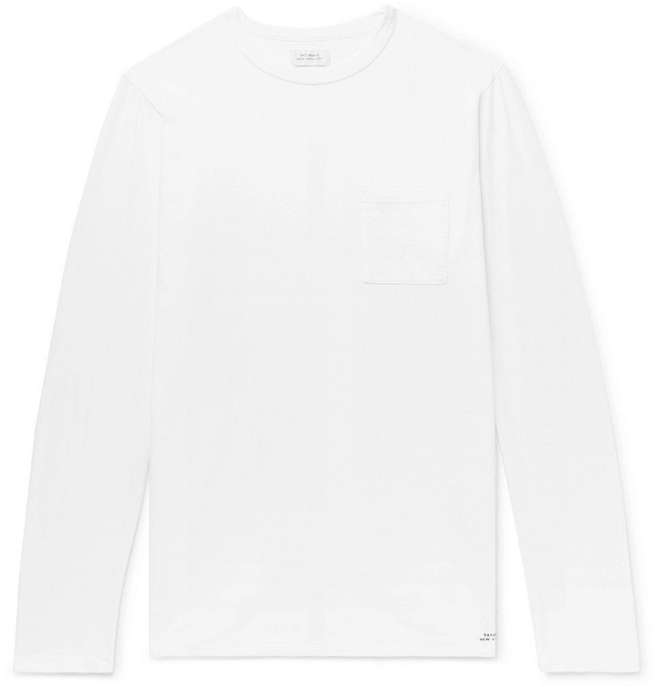 Photo: Saturdays NYC - Printed Pima Cotton-Jersey T-Shirt - Men - White