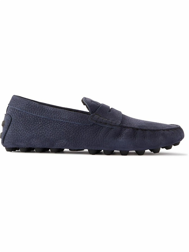Photo: Tod's - City Shearling-Lined Nubuck Driving Shoes - Blue