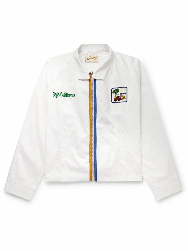 Photo: CHERRY LA - Baja Drag Garment-Dyed Embellished Cotton-Twill Jacket - White