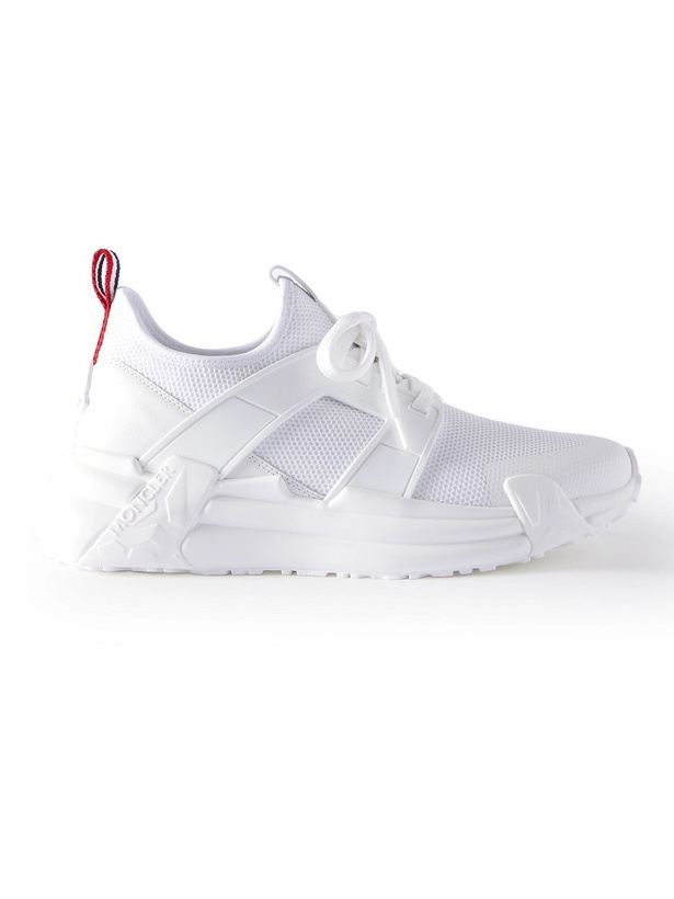 Photo: Moncler - Lunarove Rubber and Leather-Trimmed Neoprene Sneakers - White