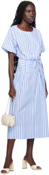 Staud Blue & White Ellington Blouse