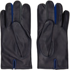 Paul Smith Navy Concertina Leather Gloves