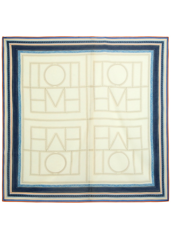 Photo: Toteme Collector Printed Cotton-blend Sarong - Navy - One Size