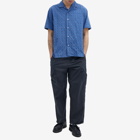 Gitman Vintage Men's Japanese Ripple Jacquard Camp Shirt in Blue