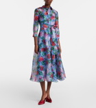 Carolina Herrera Floral silk organza shirt dress